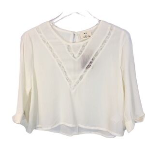 Urban outfitters Pins and Needles small lace panel sheer croptop‎